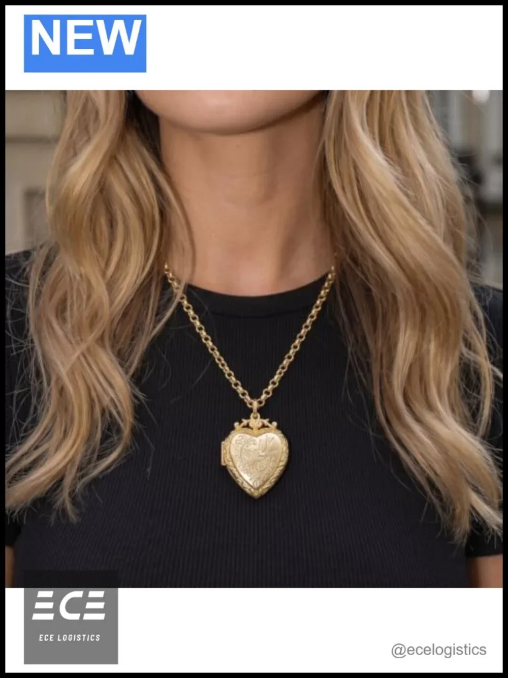 Gold Plated Heart Locket Necklace Birds Flowers 22